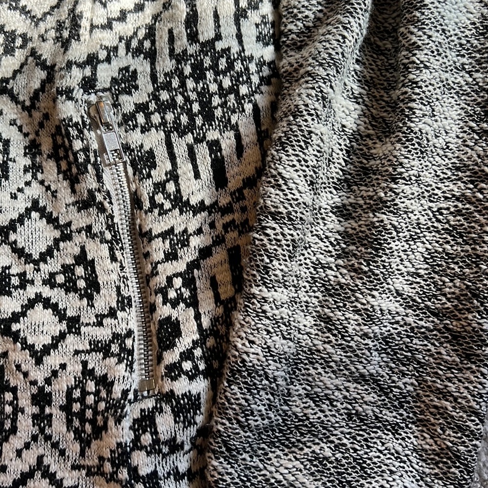 Style & Co Macys XL Jacket Black Cream Geometric pattern Comfy! - Picture 2 of 5